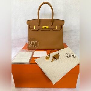 SOLD HERMES Birkin 30 B30 in Caramel Togo Gold Hardware GHW